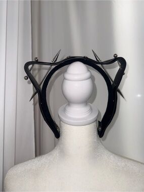 Brand new black spiked cat ear headband